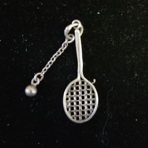 Sterling Tennis Raquet & Ball Charm